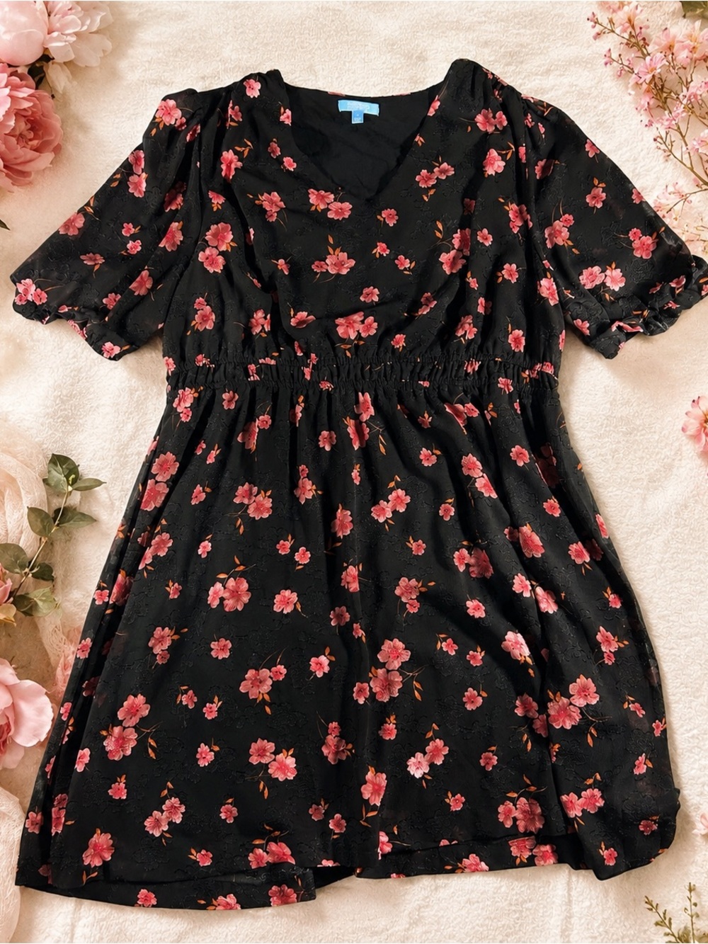 Draper James RSVP Floral Dress Women’s Plus Size 2X Wedding Guest Puff Sleeve